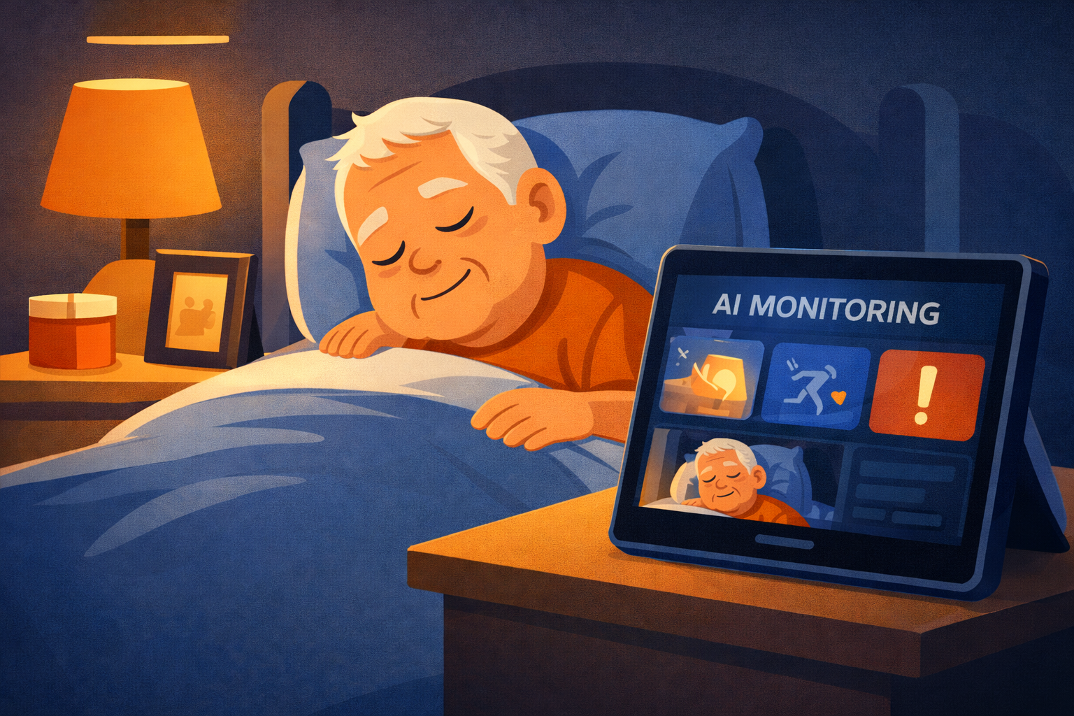 Elderly Care - Keep an eye on elderly family members with sleep and activity monitoring for their safety.